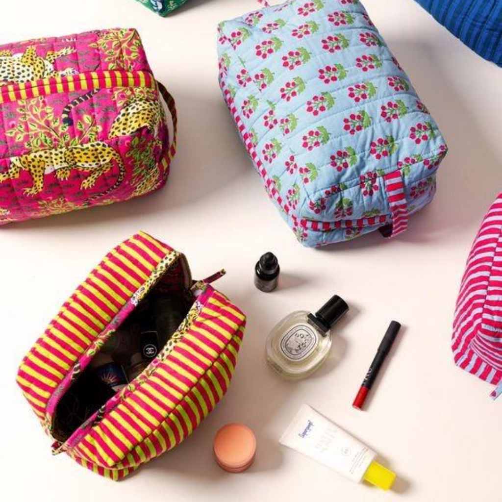 Quilted makeup bags