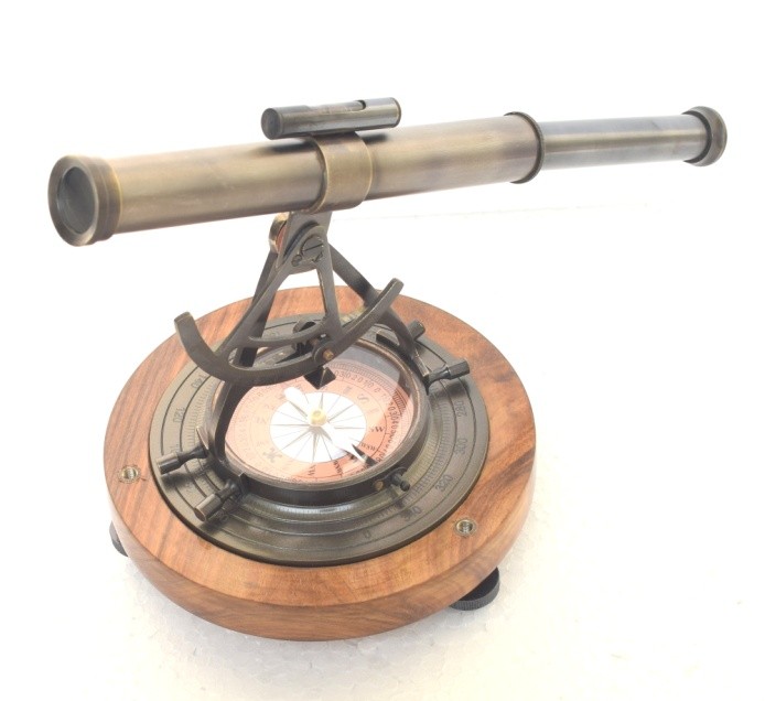 Vintage Brass Telescope with Compass