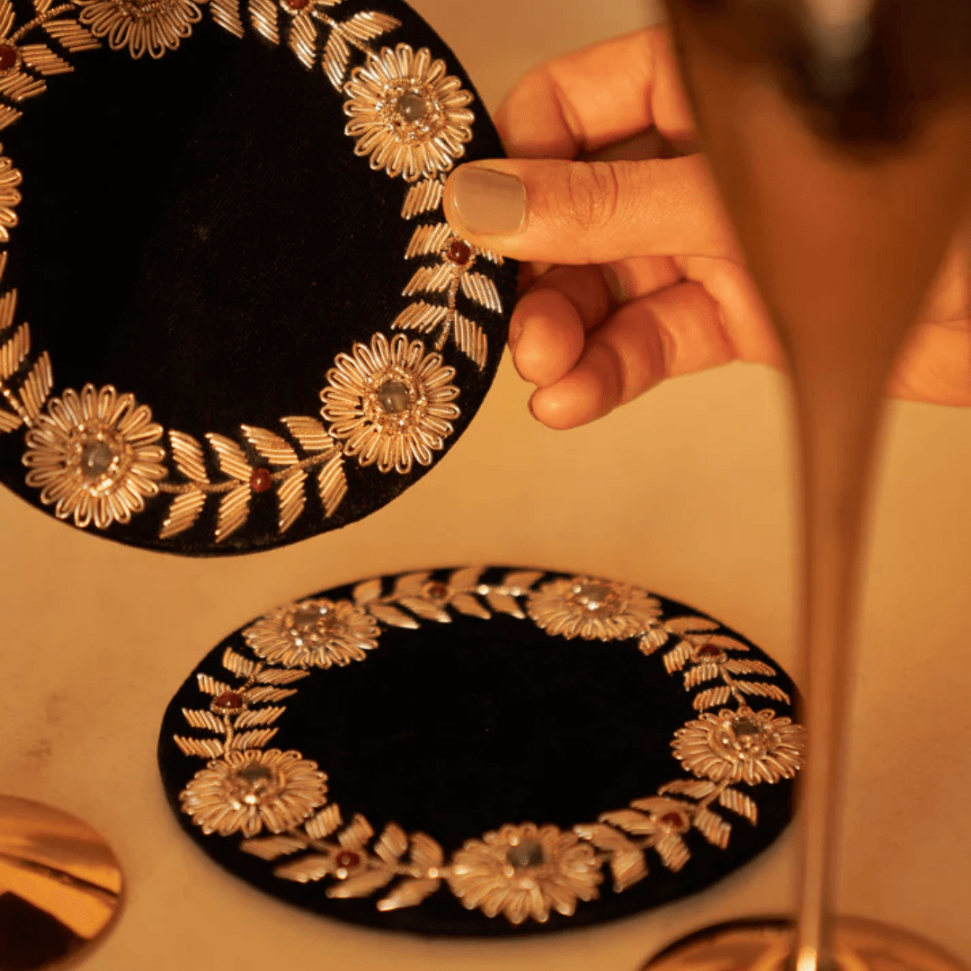 Copper Shot Glasses & Coasters Set