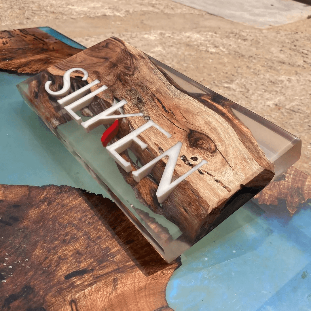 Customized Wood & Epoxy Resin Name Plate