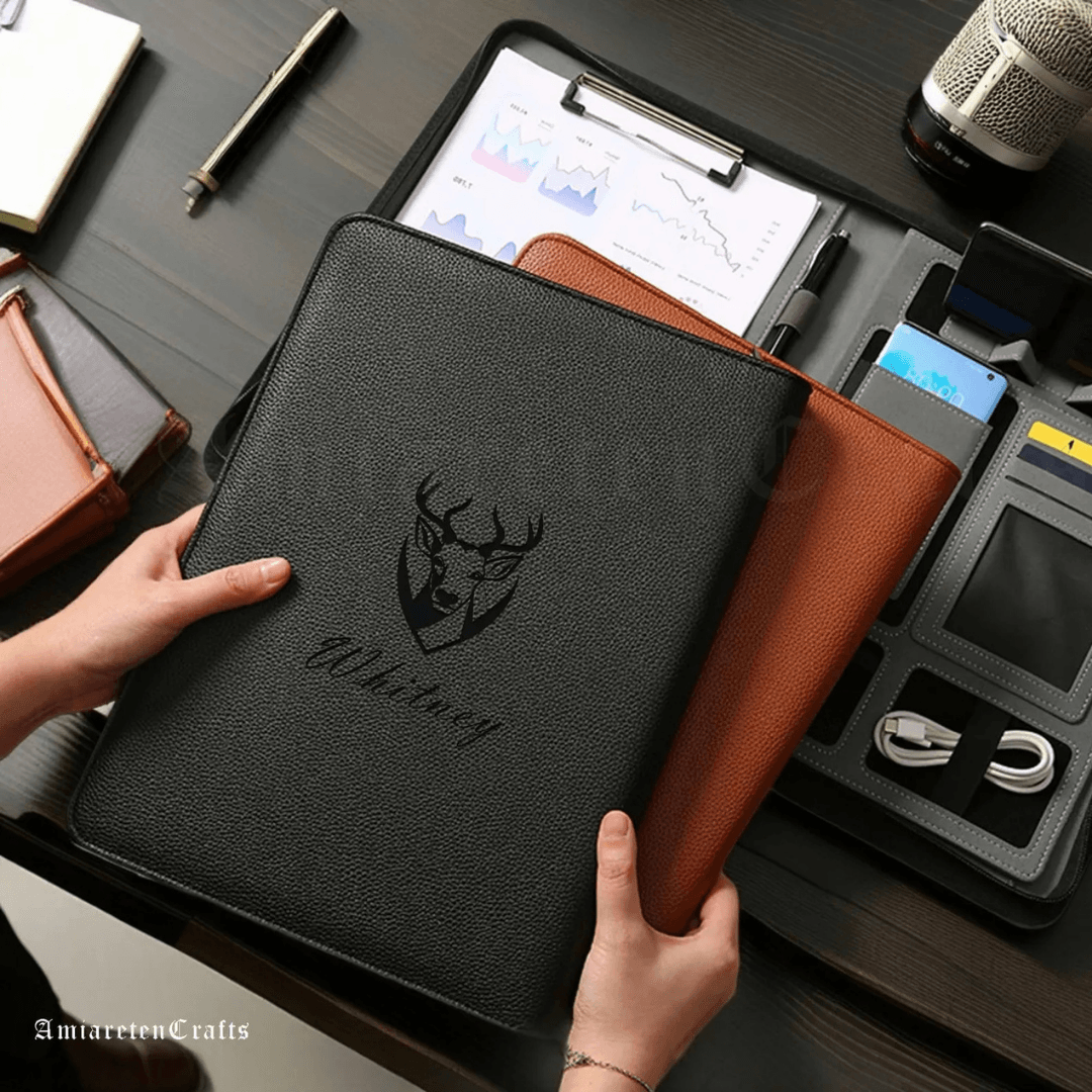 Personalized Engraved Leather A4 Folder