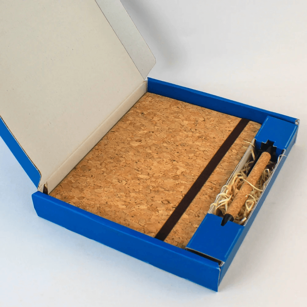 Cork diary & cork pen gift box